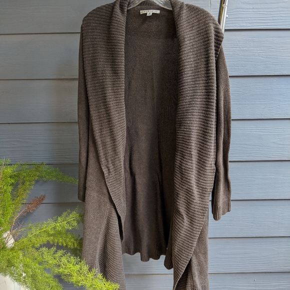 Cabi Long Brown Open Cardigan - Picture 3 of 8